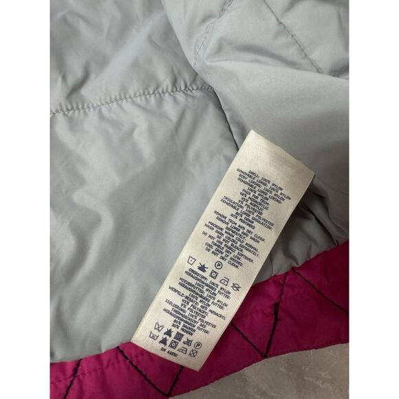 Lands' End Kids Grow-a-longs Jacket Coat L / 14 Pink Parka Fur Trimmed Hooded - Picture 8 of 11